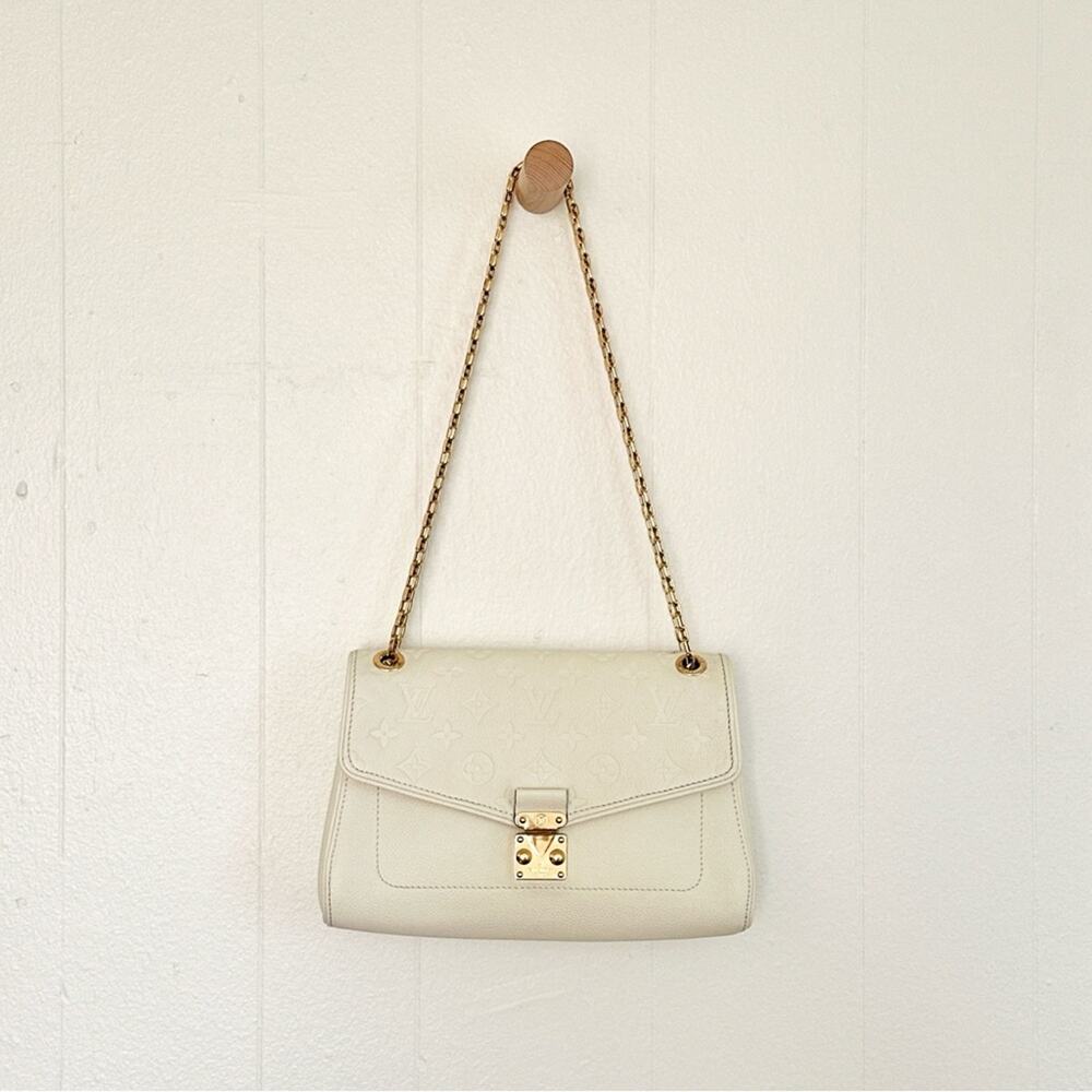 Louis Vuitton Saint Germain MM Monogram Empreinte Leather Ivory Gold Chain Bag